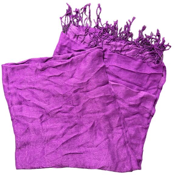 pashmina Accessories - Pashmina purple scarf with very light paisley print